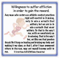 Suffer affliction for training 1 Corinthians 9